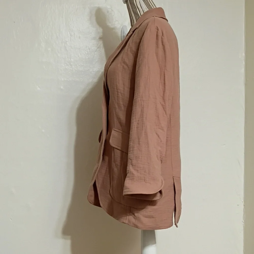 Madewell Tan Cotton Linen Larson Relaxed Fit Blazer Size XS